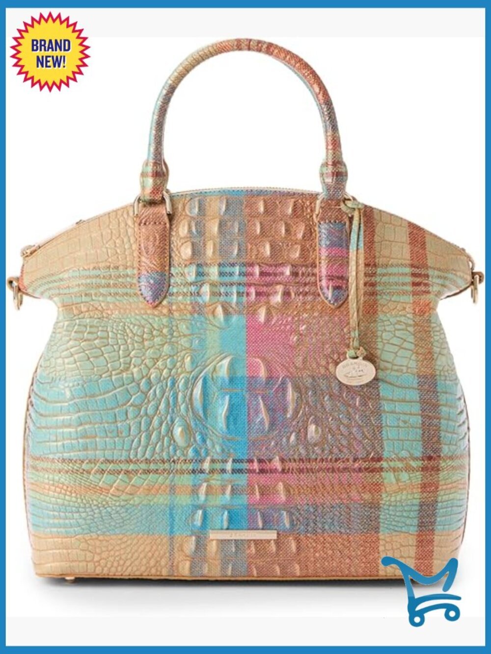 Large Leather Satchel with Crossbody Strap, Zip Top, Multiple Pockets